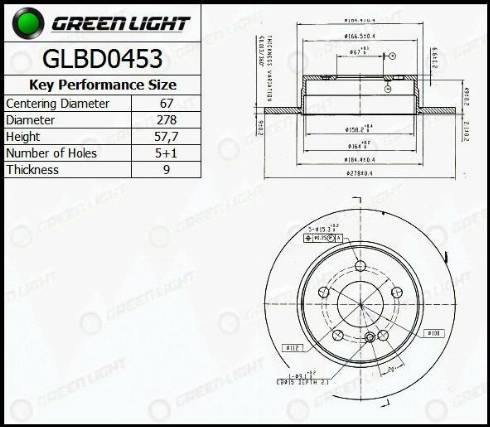 AutomotiveAdriado GLBD0453 - Спирачен диск vvparts.bg