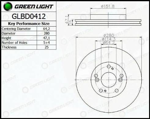 AutomotiveAdriado GLBD0412 - Спирачен диск vvparts.bg