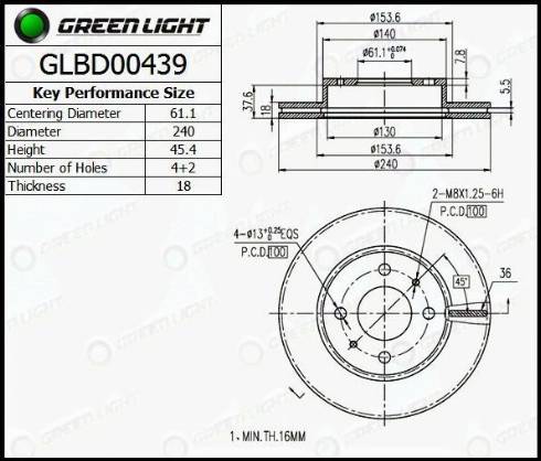 AutomotiveAdriado GLBD0439 - Спирачен диск vvparts.bg