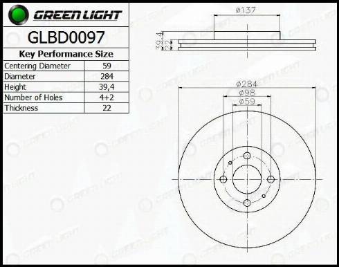 AutomotiveAdriado GLBD0097 - Спирачен диск vvparts.bg