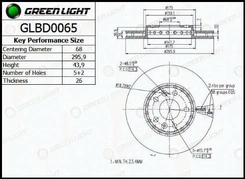 AutomotiveAdriado GLBD0065 - Спирачен диск vvparts.bg