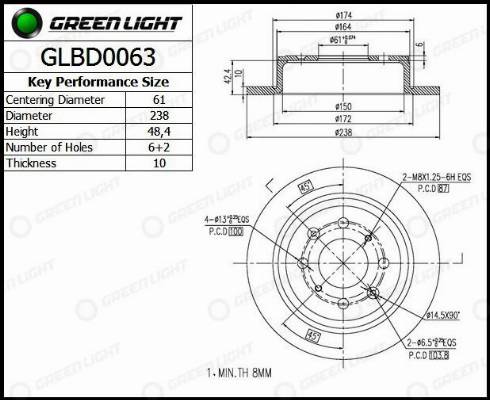 AutomotiveAdriado GLBD0063 - Спирачен диск vvparts.bg