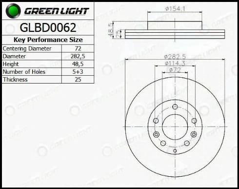 AutomotiveAdriado GLBD0062 - Спирачен диск vvparts.bg