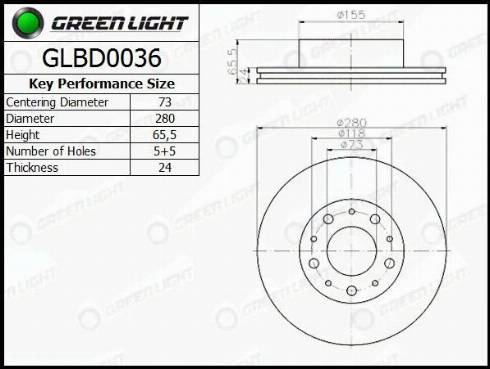 AutomotiveAdriado GLBD0036 - Спирачен диск vvparts.bg