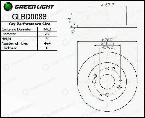 AutomotiveAdriado GLBD0088 - Спирачен диск vvparts.bg