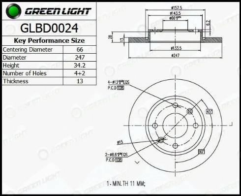 AutomotiveAdriado GLBD0024 - Спирачен диск vvparts.bg