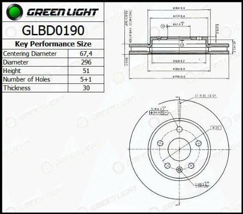 AutomotiveAdriado GLBD0190 - Спирачен диск vvparts.bg