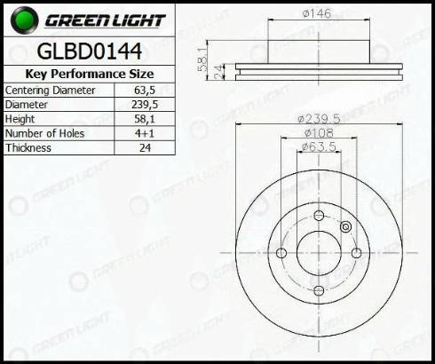 AutomotiveAdriado GLBD0144 - Спирачен диск vvparts.bg