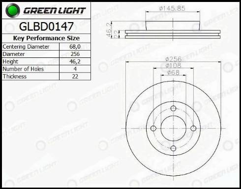 AutomotiveAdriado GLBD0147 - Спирачен диск vvparts.bg