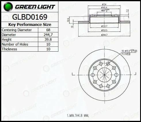 AutomotiveAdriado GLBD0169 - Спирачен диск vvparts.bg