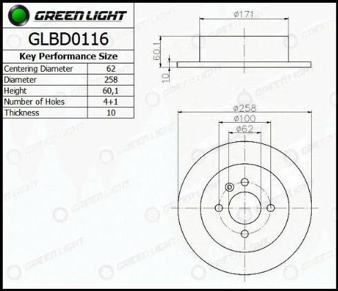 AutomotiveAdriado GLBD0116 - Спирачен диск vvparts.bg