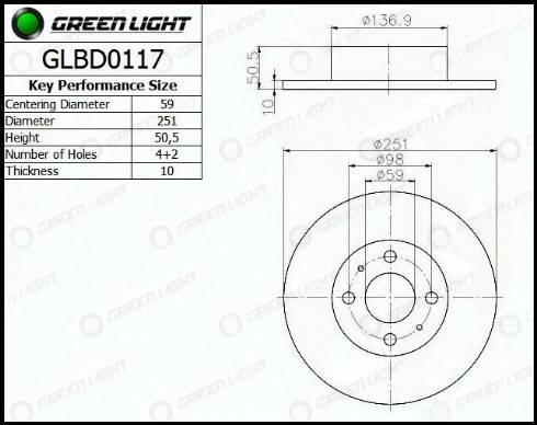 AutomotiveAdriado GLBD0117 - Спирачен диск vvparts.bg