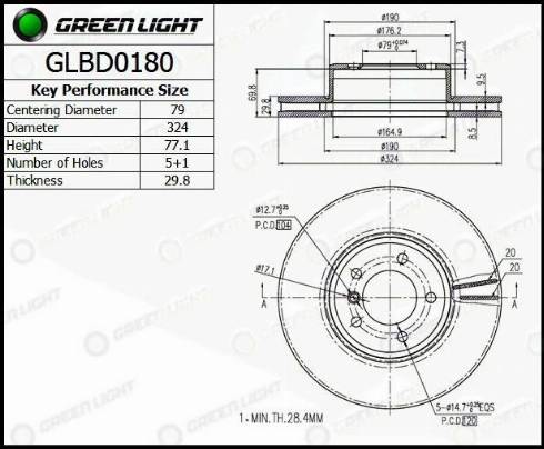 AutomotiveAdriado GLBD0180 - Спирачен диск vvparts.bg