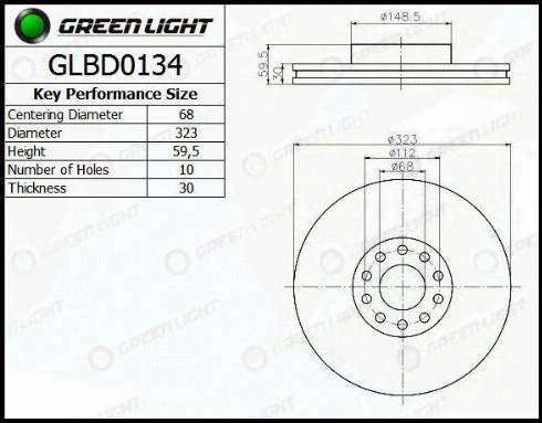 AutomotiveAdriado GLBD0134 - Спирачен диск vvparts.bg