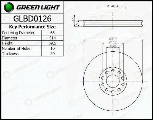 AutomotiveAdriado GLBD0126 - Спирачен диск vvparts.bg