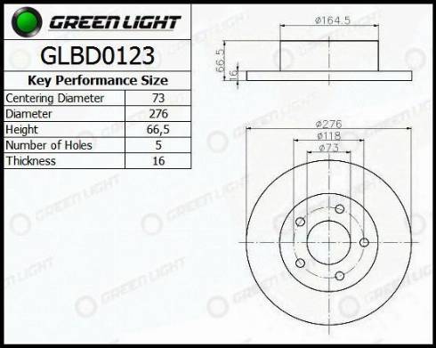 AutomotiveAdriado GLBD0123 - Спирачен диск vvparts.bg