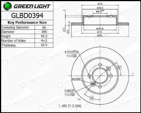 AutomotiveAdriado GLBD0394 - Спирачен диск vvparts.bg