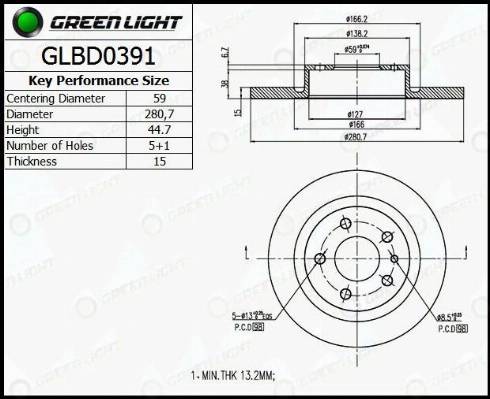 AutomotiveAdriado GLBD0391 - Спирачен диск vvparts.bg