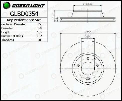 AutomotiveAdriado GLBD0354 - Спирачен диск vvparts.bg