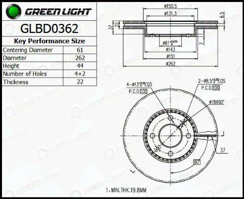 AutomotiveAdriado GLBD0362 - Спирачен диск vvparts.bg