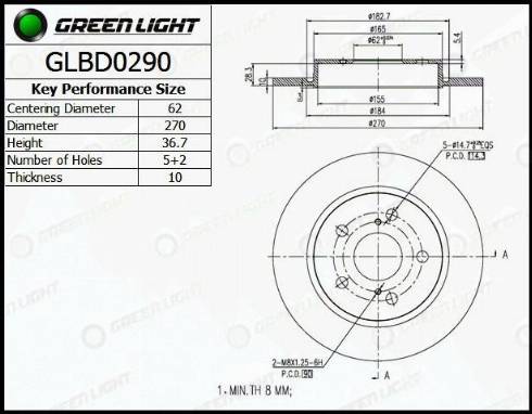 AutomotiveAdriado GLBD0290 - Спирачен диск vvparts.bg