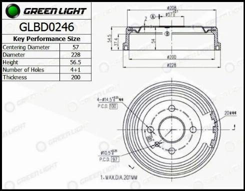 AutomotiveAdriado GLBD0246 - Спирачен барабан vvparts.bg