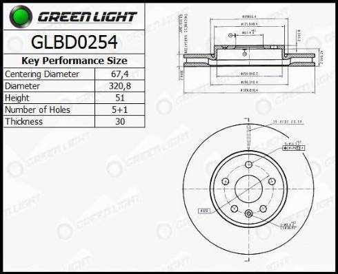 AutomotiveAdriado GLBD0254 - Спирачен диск vvparts.bg