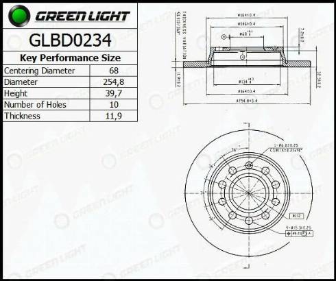 AutomotiveAdriado GLBD0234 - Спирачен диск vvparts.bg