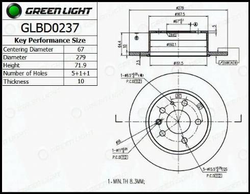 AutomotiveAdriado GLBD0237 - Спирачен диск vvparts.bg