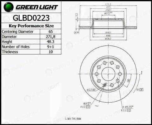 AutomotiveAdriado GLBD0223 - Спирачен диск vvparts.bg