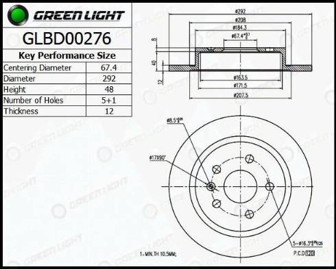 AutomotiveAdriado GLBD0276 - Спирачен диск vvparts.bg