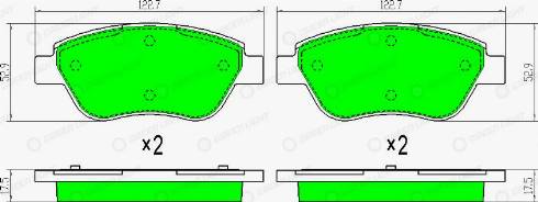 AutomotiveAdriado GLBP0406 - Комплект спирачно феродо, дискови спирачки vvparts.bg