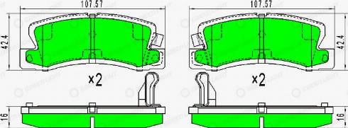 AutomotiveAdriado GLBP0411 - Комплект спирачно феродо, дискови спирачки vvparts.bg