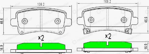 AutomotiveAdriado GLBP0090 - Комплект спирачно феродо, дискови спирачки vvparts.bg