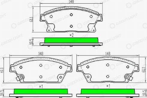 AutomotiveAdriado GLBP0091 - Комплект спирачно феродо, дискови спирачки vvparts.bg