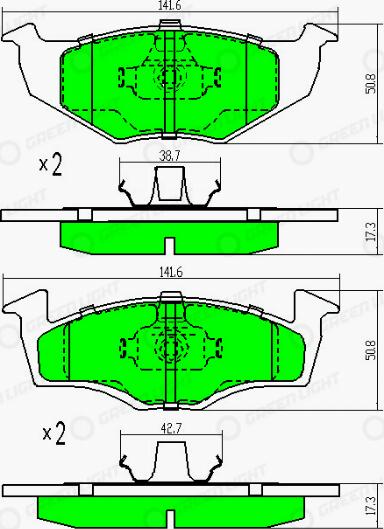 AutomotiveAdriado GLBP0043 - Комплект спирачно феродо, дискови спирачки vvparts.bg