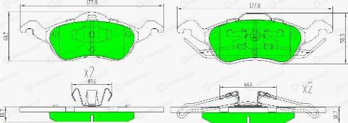 AutomotiveAdriado GLBP0042 - Комплект спирачно феродо, дискови спирачки vvparts.bg