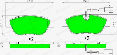 AutomotiveAdriado GLBP0069 - Комплект спирачно феродо, дискови спирачки vvparts.bg