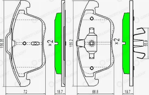 AutomotiveAdriado GLBP0067 - Комплект спирачно феродо, дискови спирачки vvparts.bg