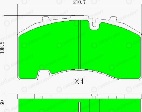 AutomotiveAdriado GLBP006HD - Комплект спирачно феродо, дискови спирачки vvparts.bg