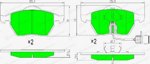 AutomotiveAdriado GLBP0258 - Комплект спирачно феродо, дискови спирачки vvparts.bg