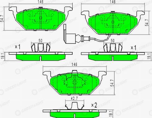 AutomotiveAdriado GLBP0002 - Комплект спирачно феродо, дискови спирачки vvparts.bg