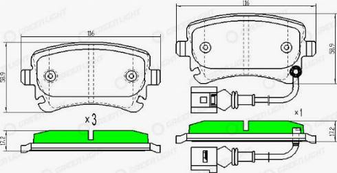 AutomotiveAdriado GLBP0082 - Комплект спирачно феродо, дискови спирачки vvparts.bg