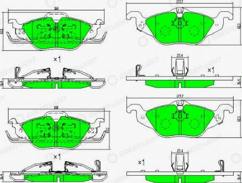 AutomotiveAdriado GLBP0024 - Комплект спирачно феродо, дискови спирачки vvparts.bg