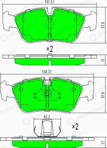 AutomotiveAdriado GLBP0027 - Комплект спирачно феродо, дискови спирачки vvparts.bg