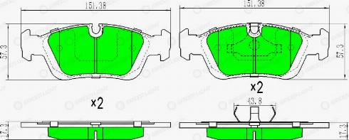 AutomotiveAdriado GLBP0196 - Комплект спирачно феродо, дискови спирачки vvparts.bg