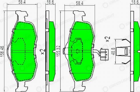 AutomotiveAdriado GLBP0180 - Комплект спирачно феродо, дискови спирачки vvparts.bg