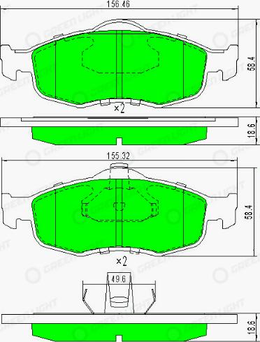 AutomotiveAdriado GLBP0187 - Комплект спирачно феродо, дискови спирачки vvparts.bg