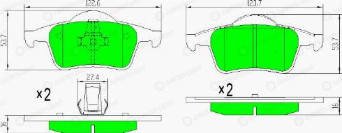 AutomotiveAdriado GLBP0125 - Комплект спирачно феродо, дискови спирачки vvparts.bg