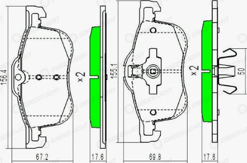 AutomotiveAdriado GLBP0392 - Комплект спирачно феродо, дискови спирачки vvparts.bg